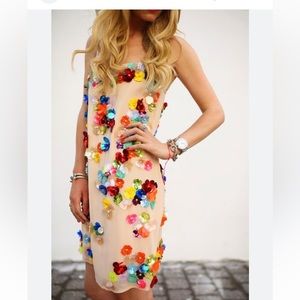 ASOS SALON Floral Sequin Applique Party Dress